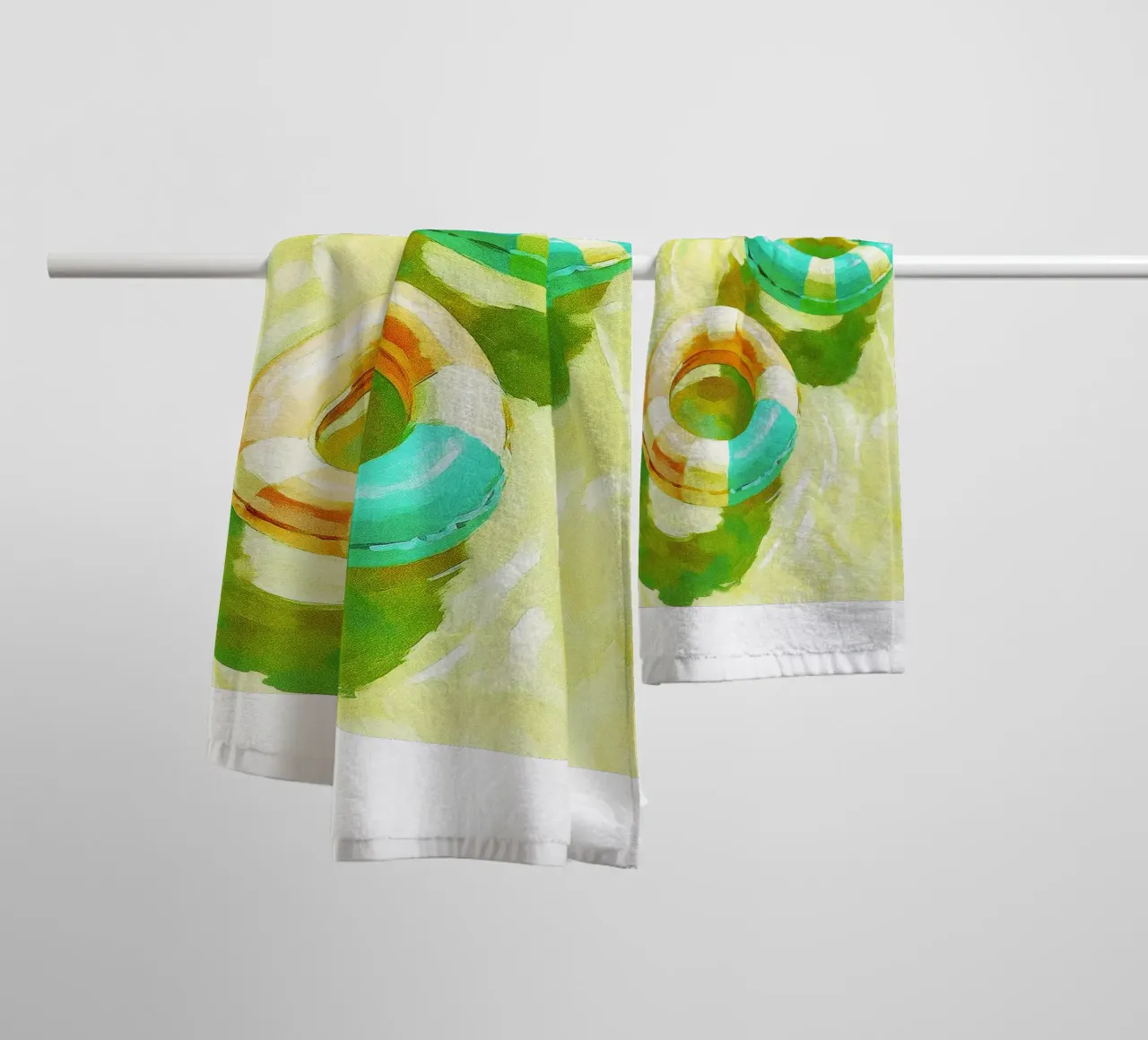 pool floating abstract drawing ilustration towel by danine