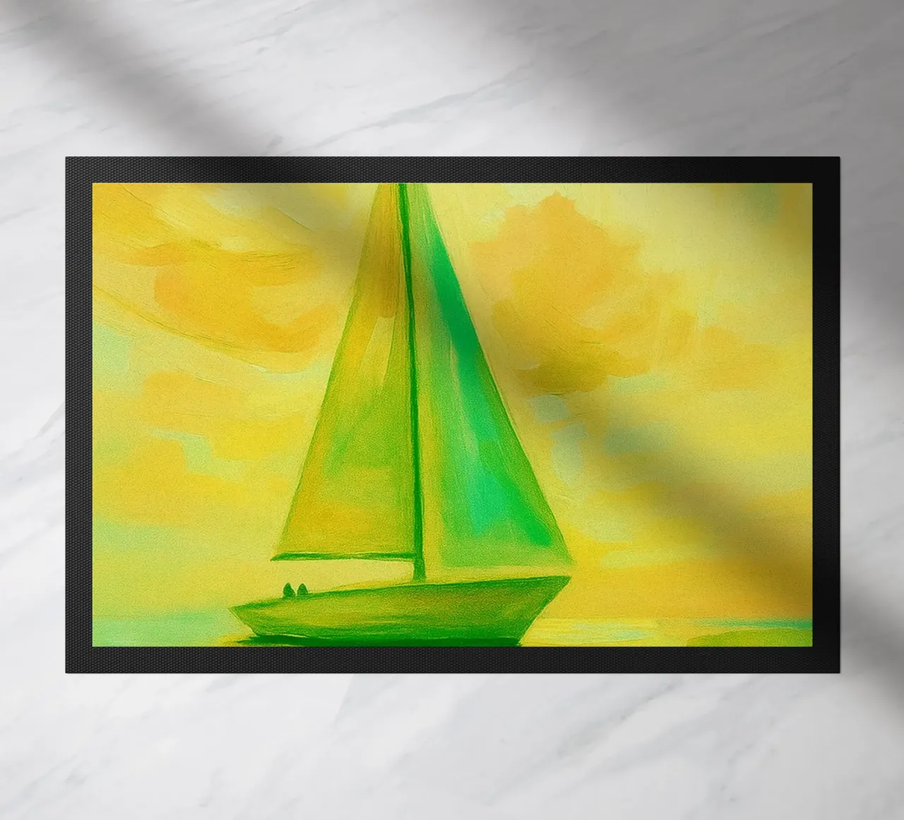barca a vela disegno astratto ilustrazione zerbino da danine