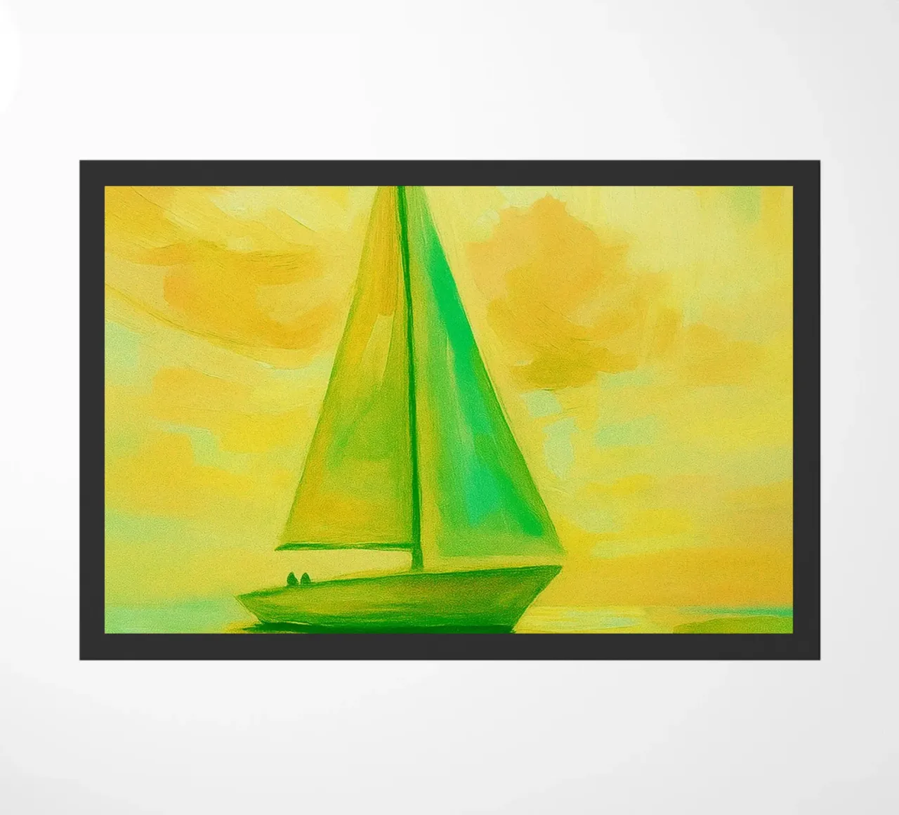 barca a vela disegno astratto ilustrazione zerbino da danine