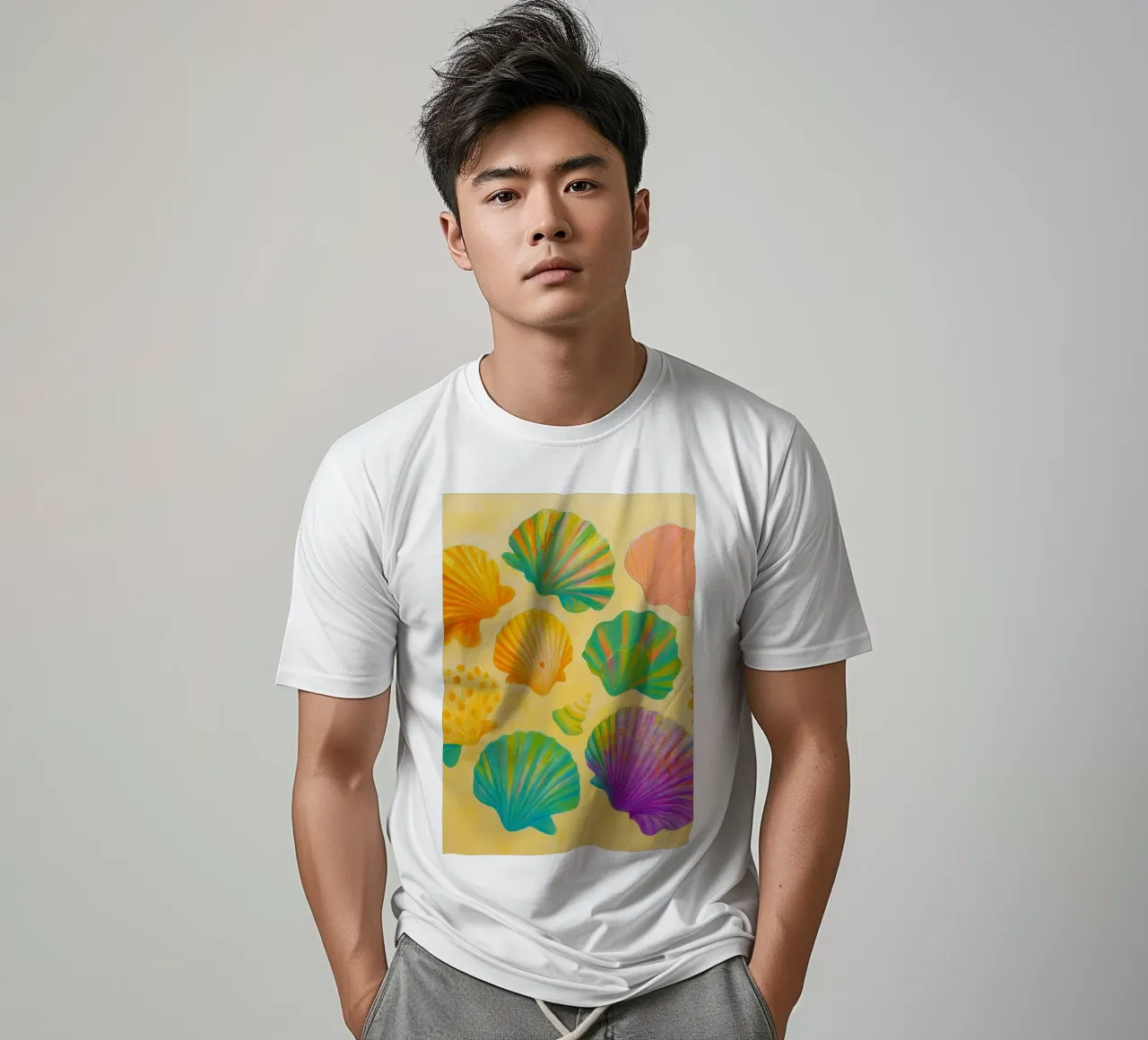 schelp abstracte tekening ilustratie t-shirt van danine