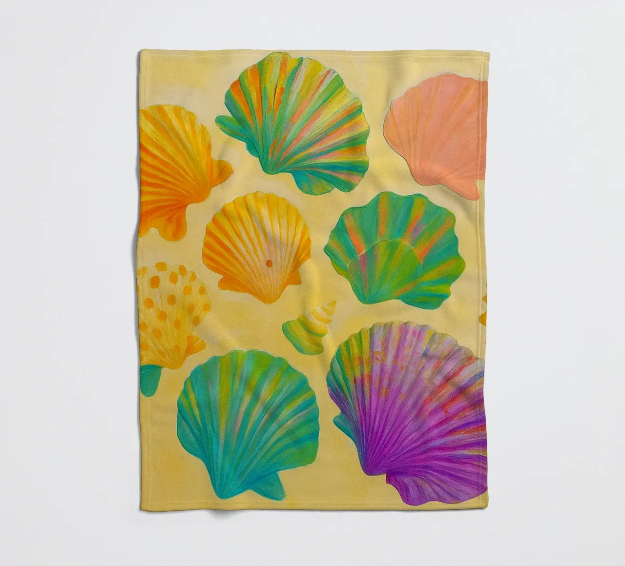 seashell abstract drawing ilustration fleece blanket by danine