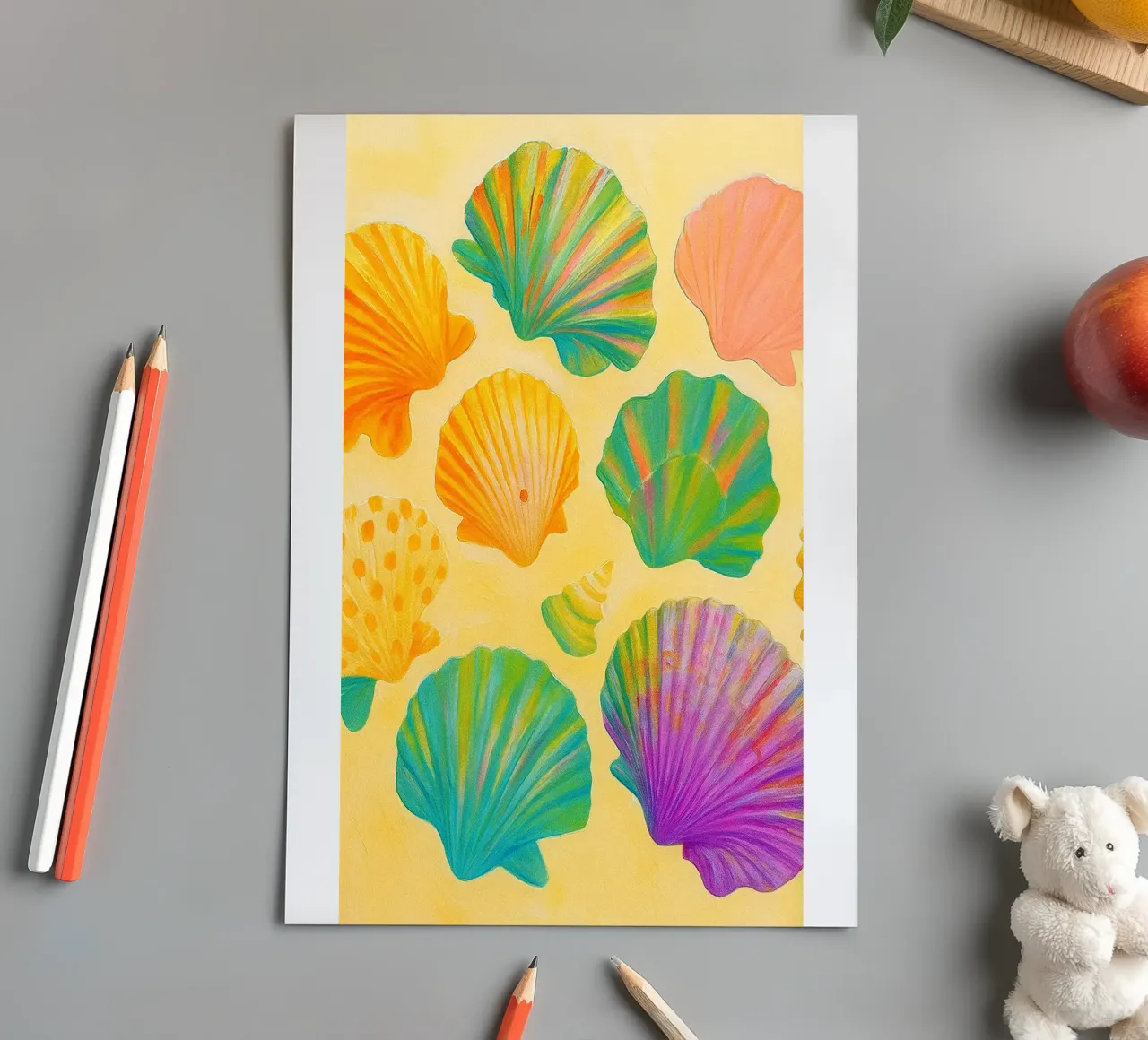 seashell abstract drawing ilustration sticker sheet by danine