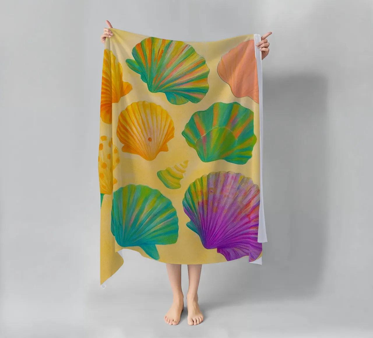 seashell abstract drawing ilustration beach towel by danine