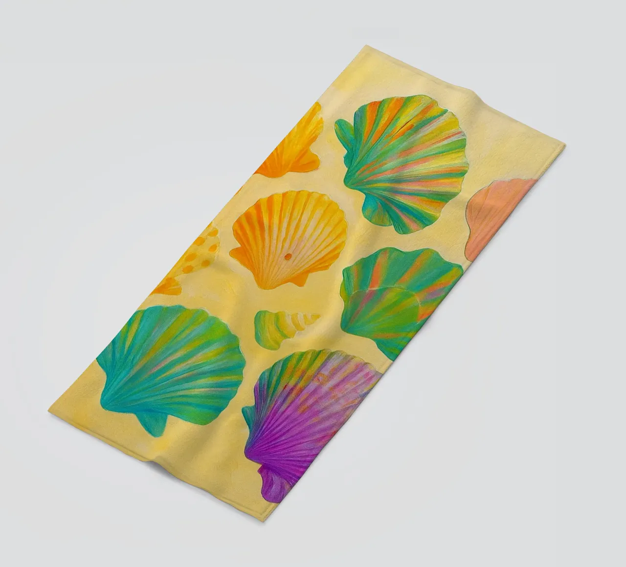 seashell abstract drawing ilustration beach towel by danine