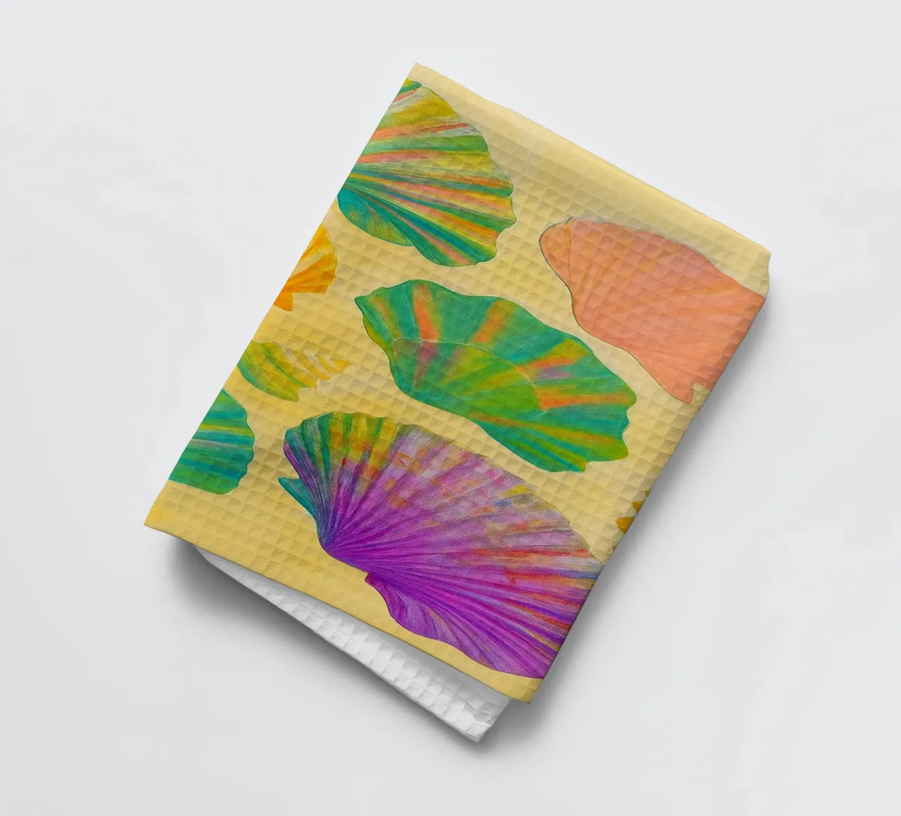 seashell abstract drawing ilustration tea towel by danine