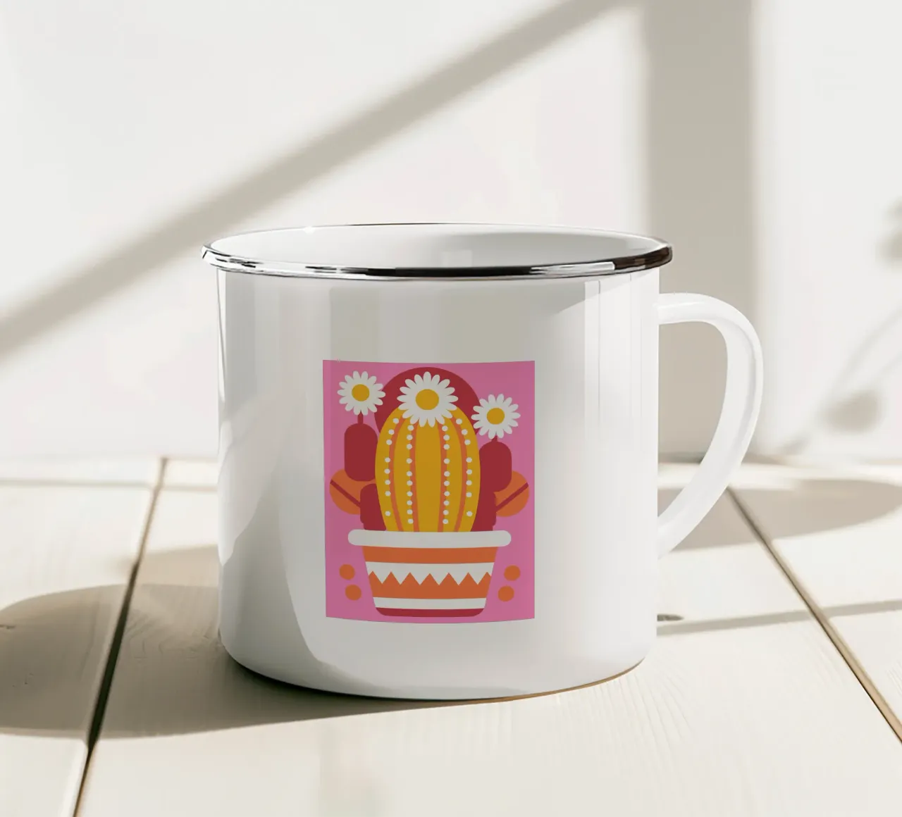Cactus carino tazza in smalto da FLOWER PLACE SHOP