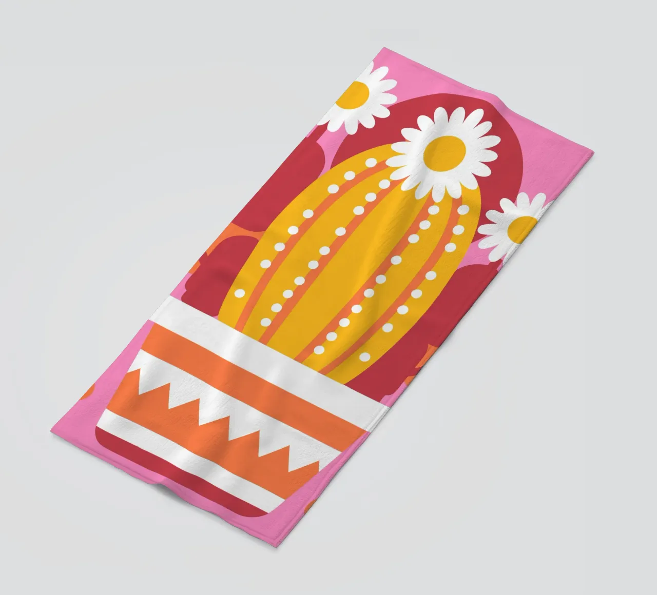 Cute Cactus beach towel by FLOWER PLACE SHOP