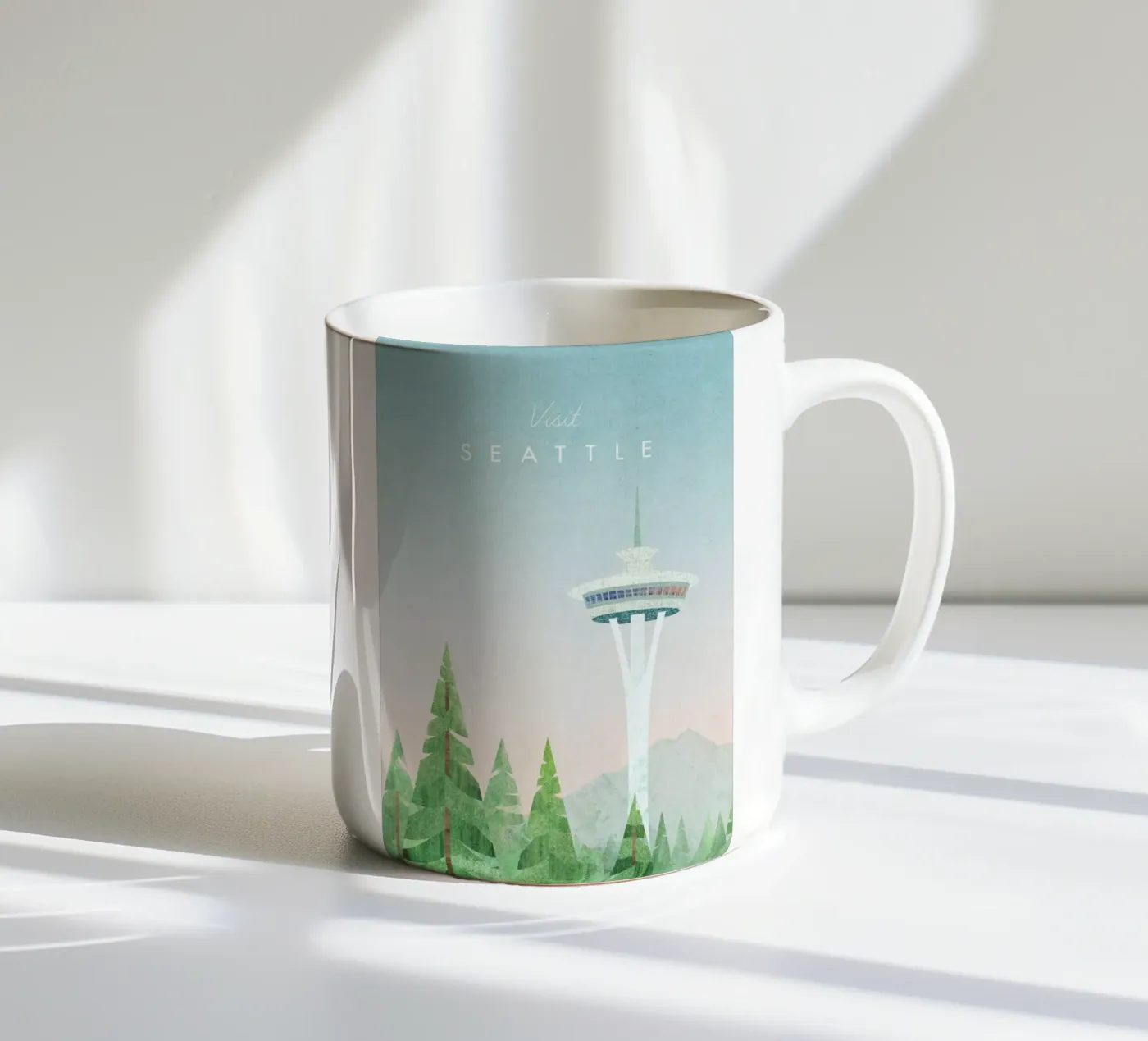 Seattle ceramic mug by Henry Rivers
