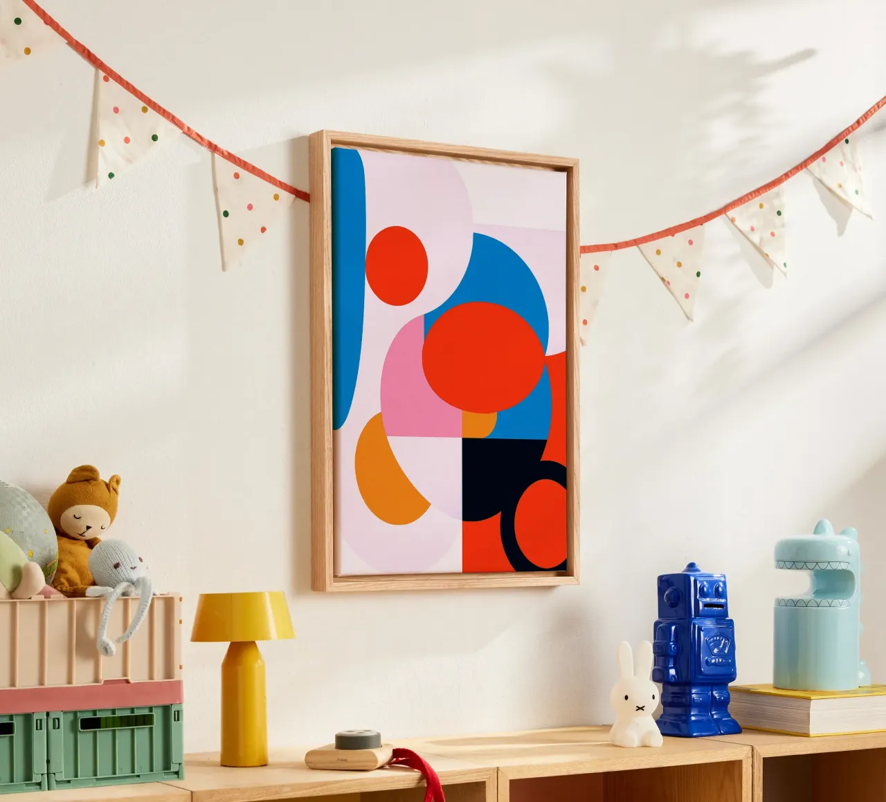 vierkante abstracte tekening ilustratie canvas met Baklijst van danine