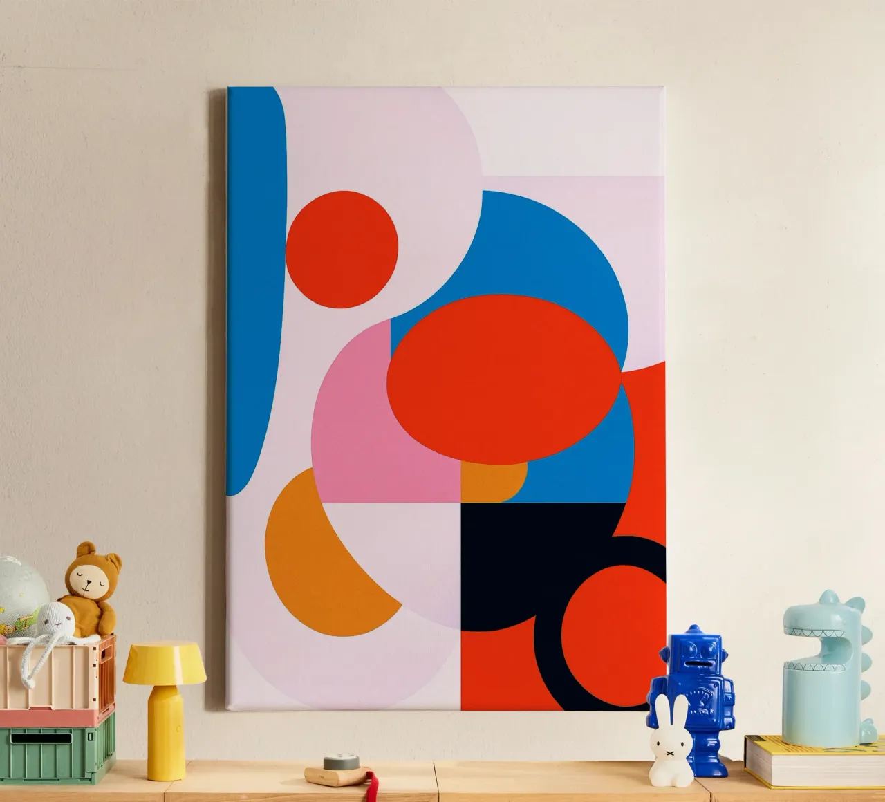 vierkante abstracte tekening ilustratie canvas met Baklijst van danine