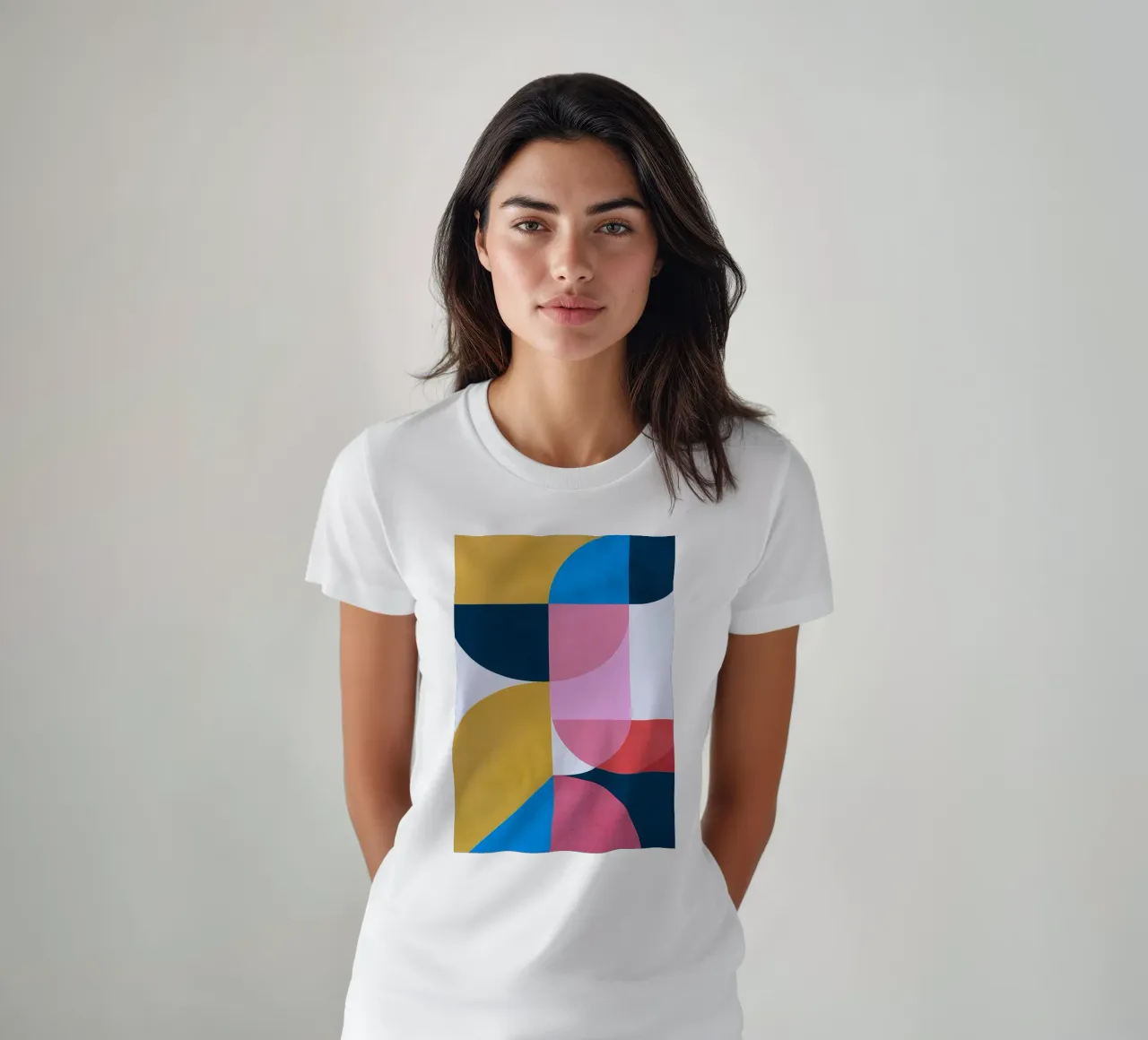 square and circle abstract drawing ilustration t-shirt by danine