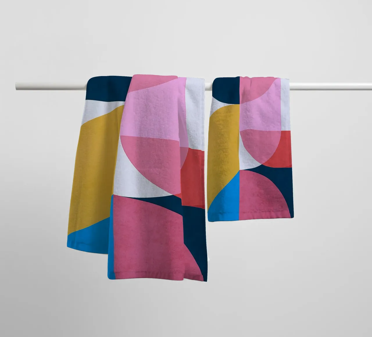 carré et cercle dessin abstrait ilustration serviette de bain de danine