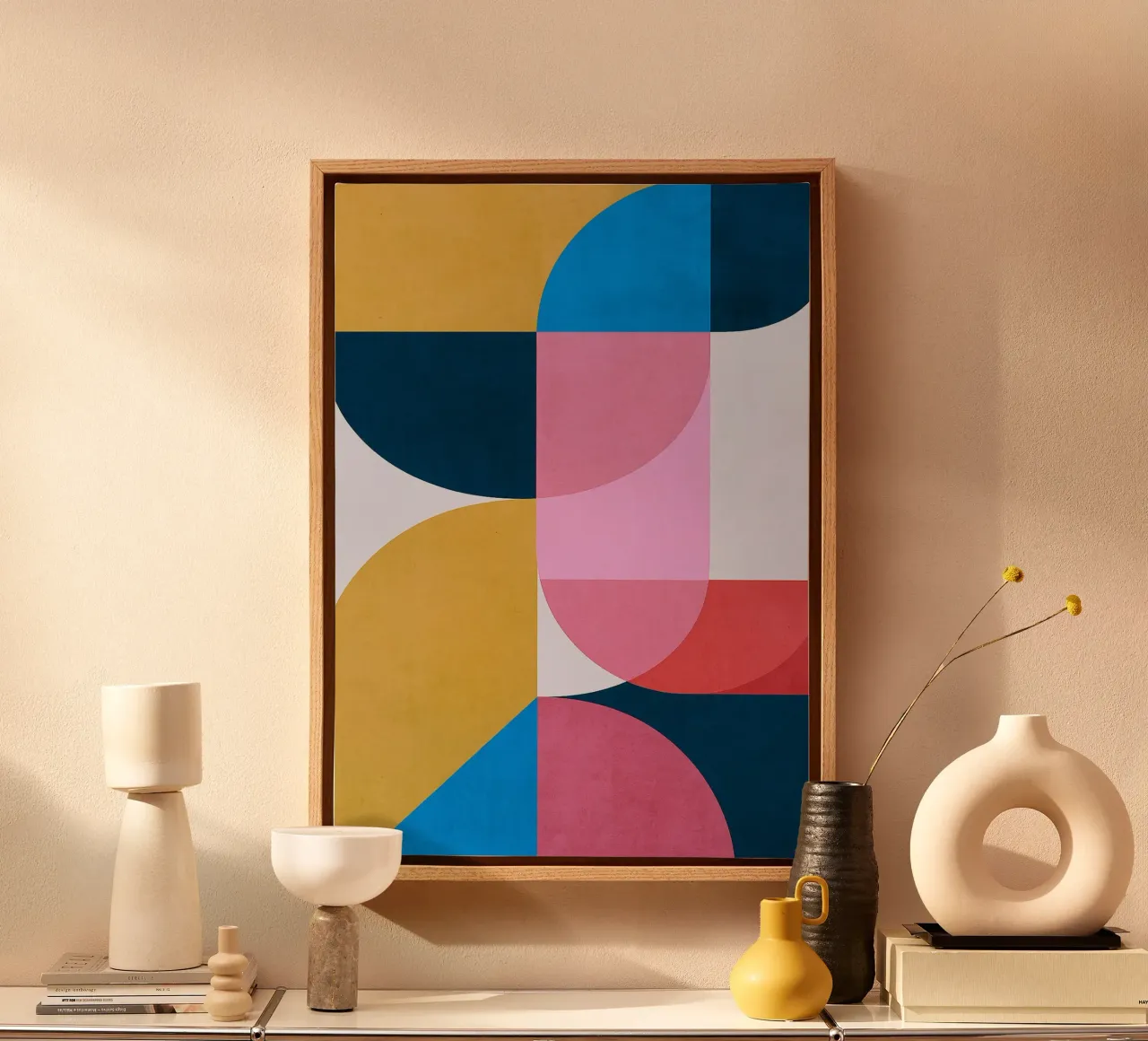 quadrato e cerchio disegno astratto ilustrazione tela da danine