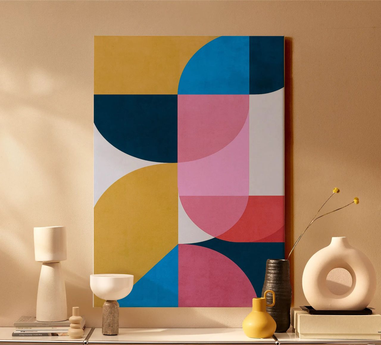 square and circle abstract drawing ilustration canvas by danine