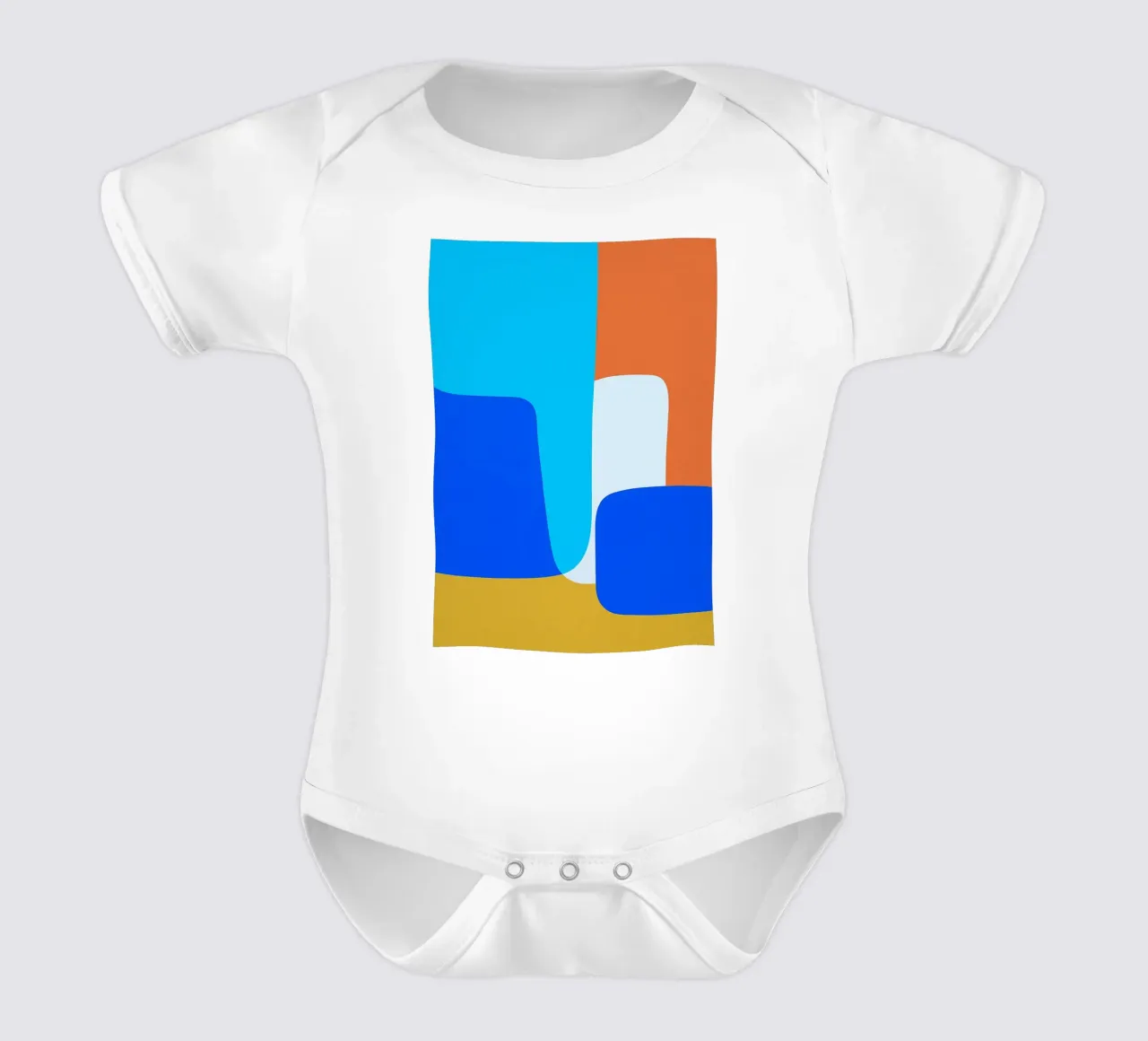 square block abstract drawing ilustration short-sleeve baby romper by danine