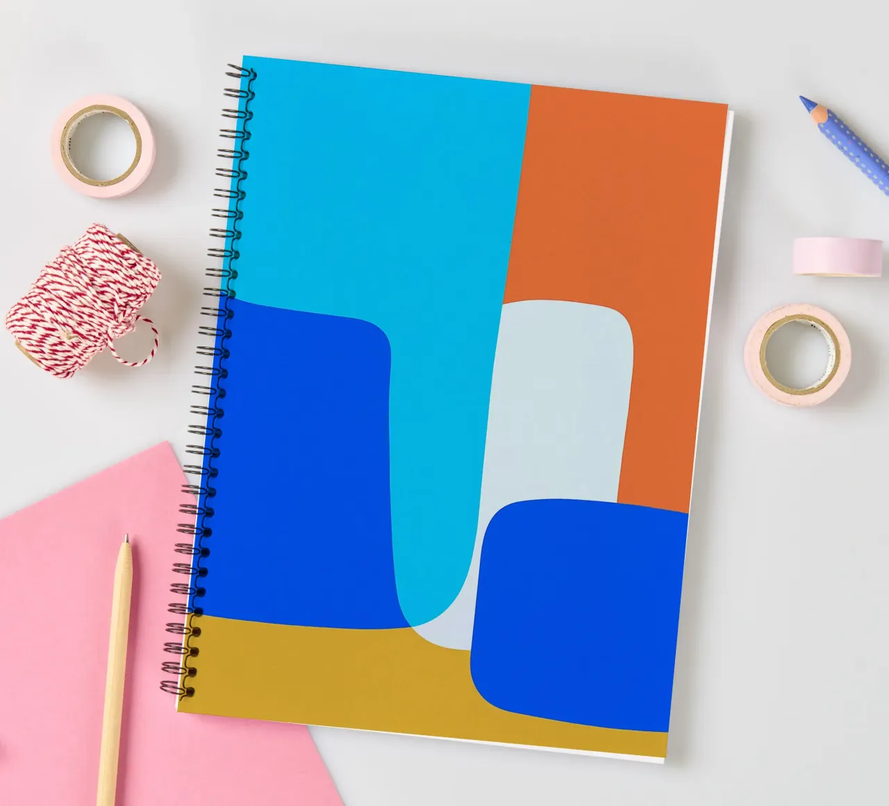 square block abstract drawing ilustration spiral notebook by danine