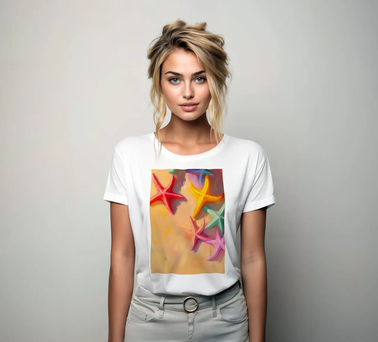 Seestern abstrakte Zeichnung Illustration Frauen T-Shirt von danine