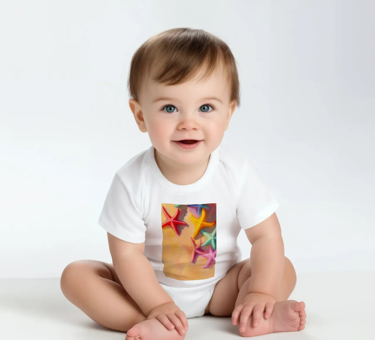 Seestern abstrakte Zeichnung Illustration Kurzarm Babybody von danine