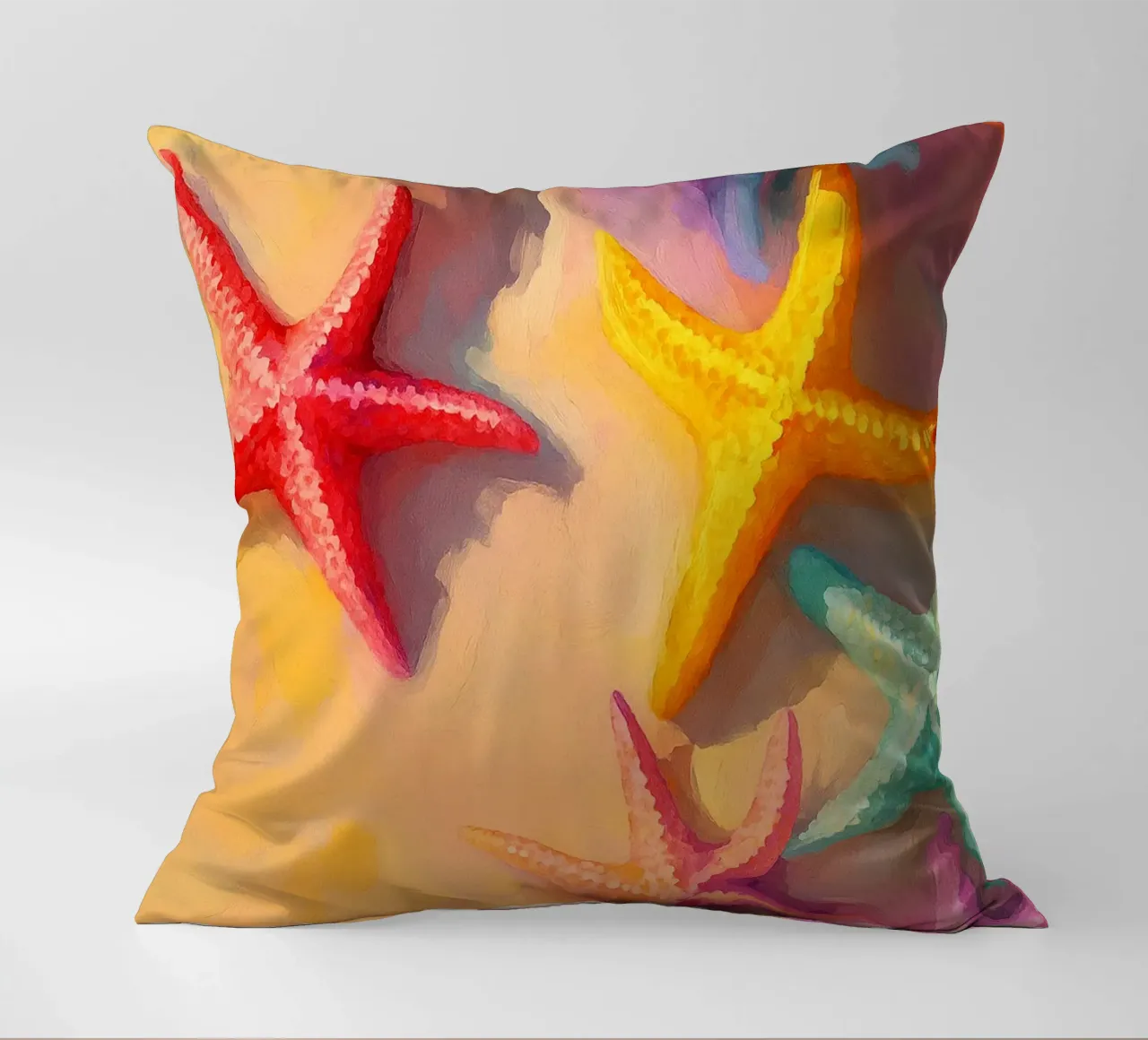 starfish abstract drawing ilustration decorative cushion by danine