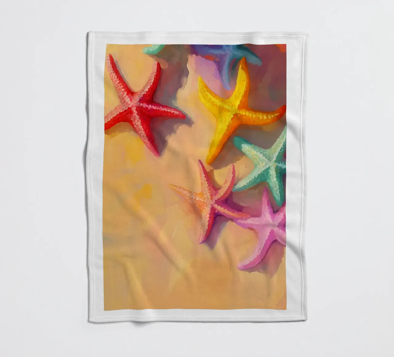starfish abstract drawing ilustration fleece blanket by danine