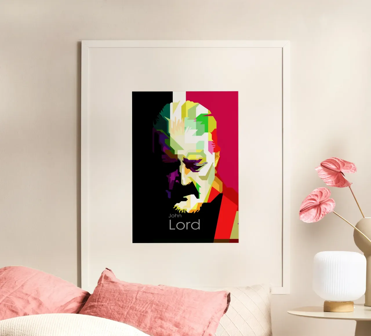 John Lord musicista rock classico WPAP Trending Now poster con telaio in plastica da Artkreator