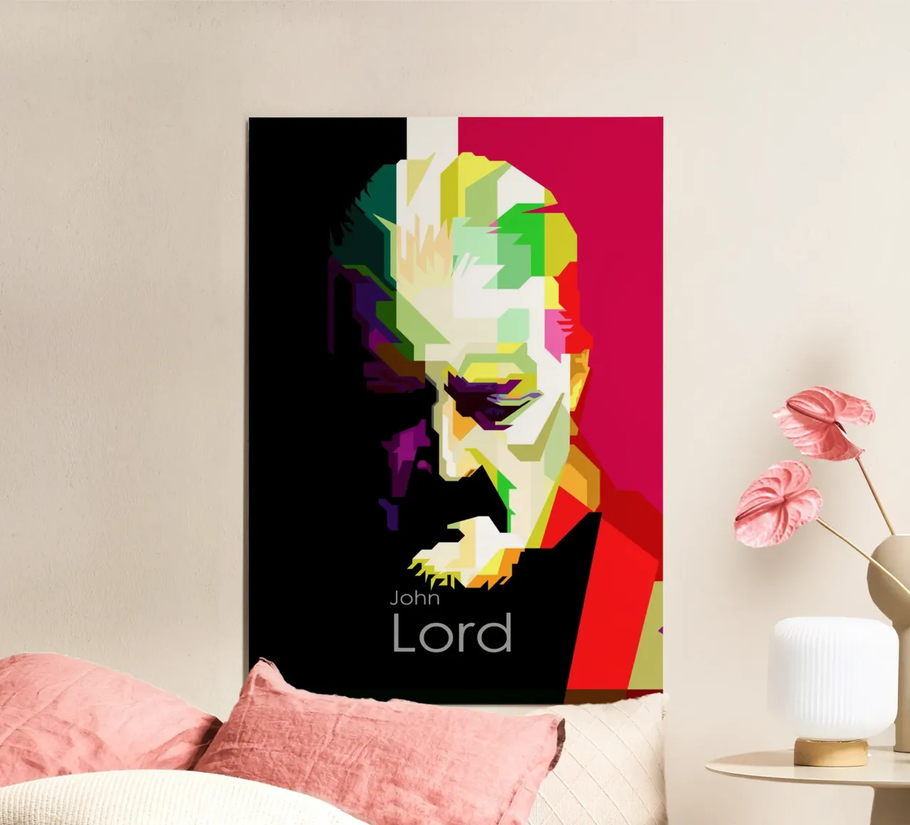 John Lord musicista rock classico WPAP Trending Now poster con telaio in plastica da Artkreator