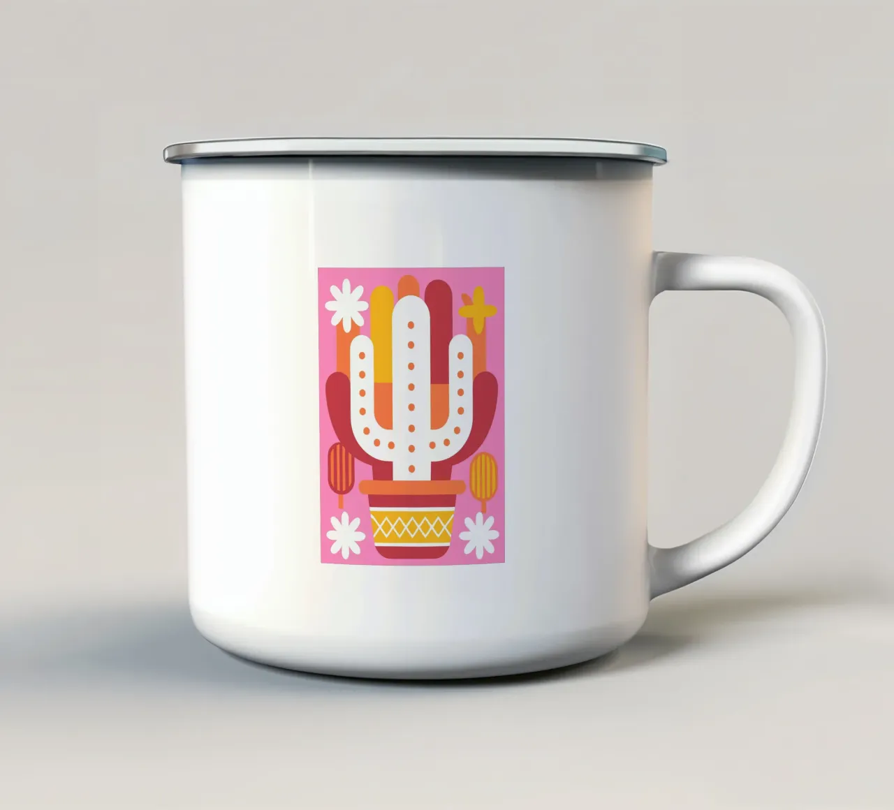 Cactus carino tazza in smalto da FLOWER PLACE SHOP