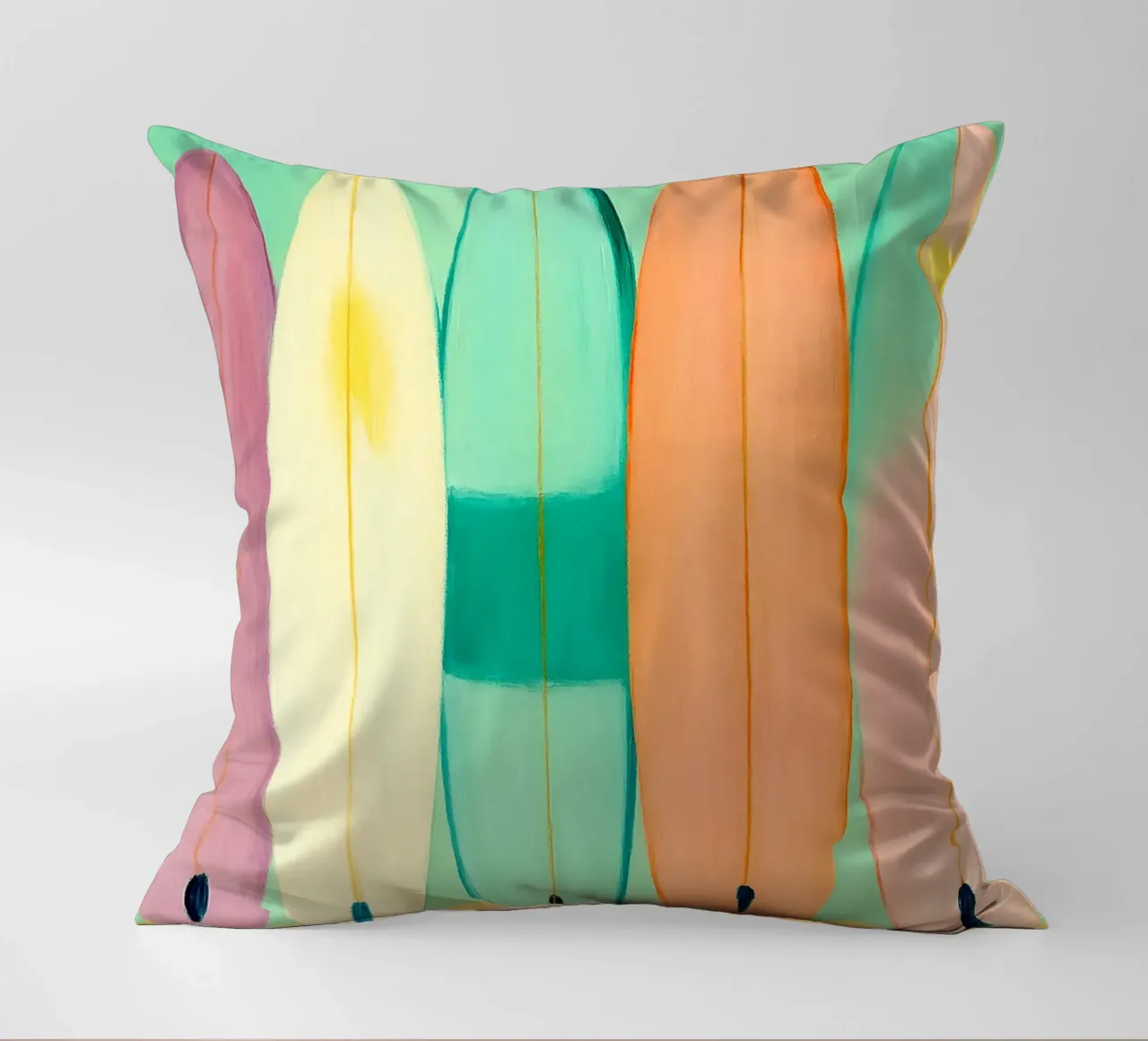 surfboard abstract drawing ilustration decorative cushion by danine