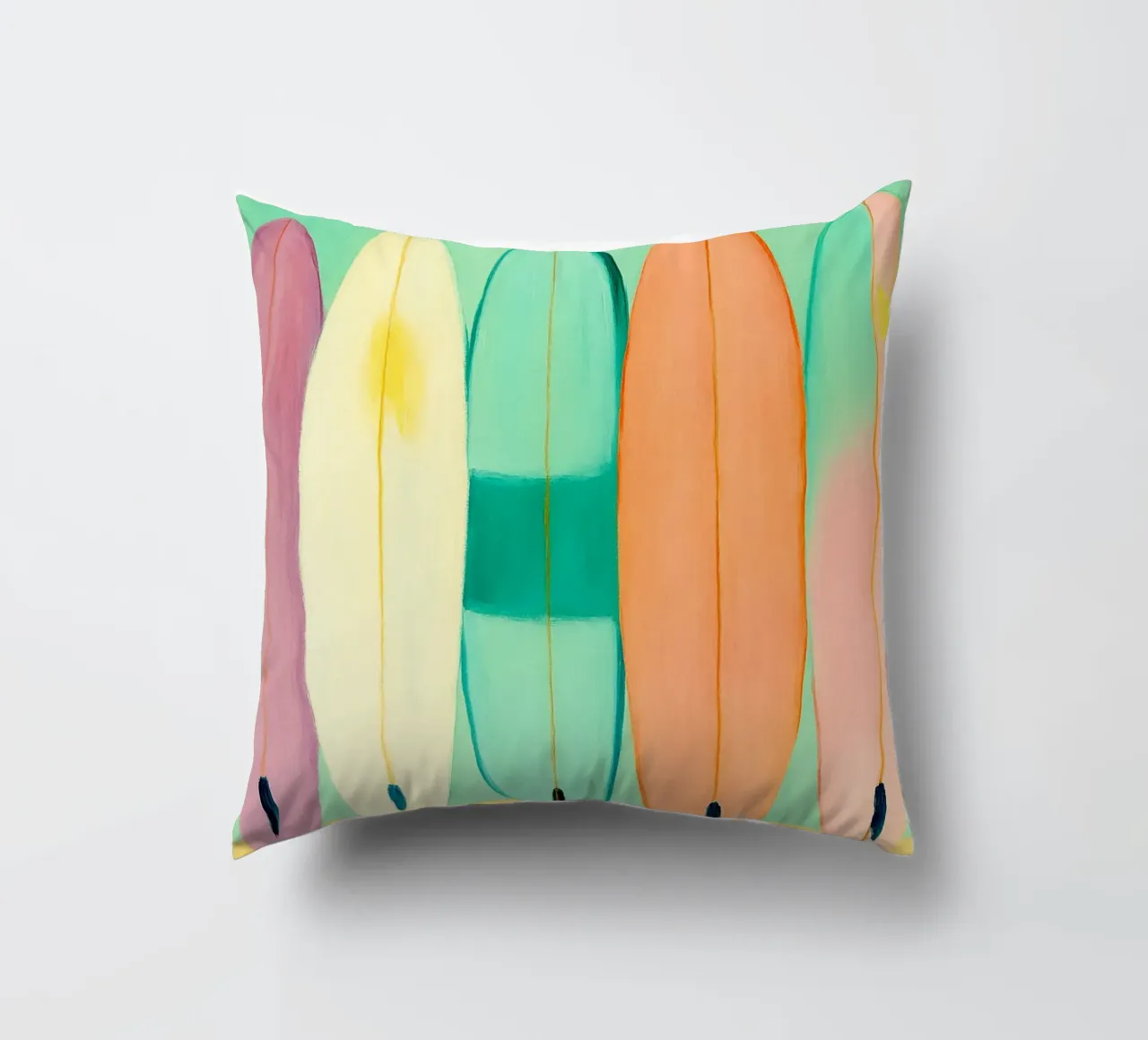 surfboard abstract drawing ilustration decorative cushion by danine