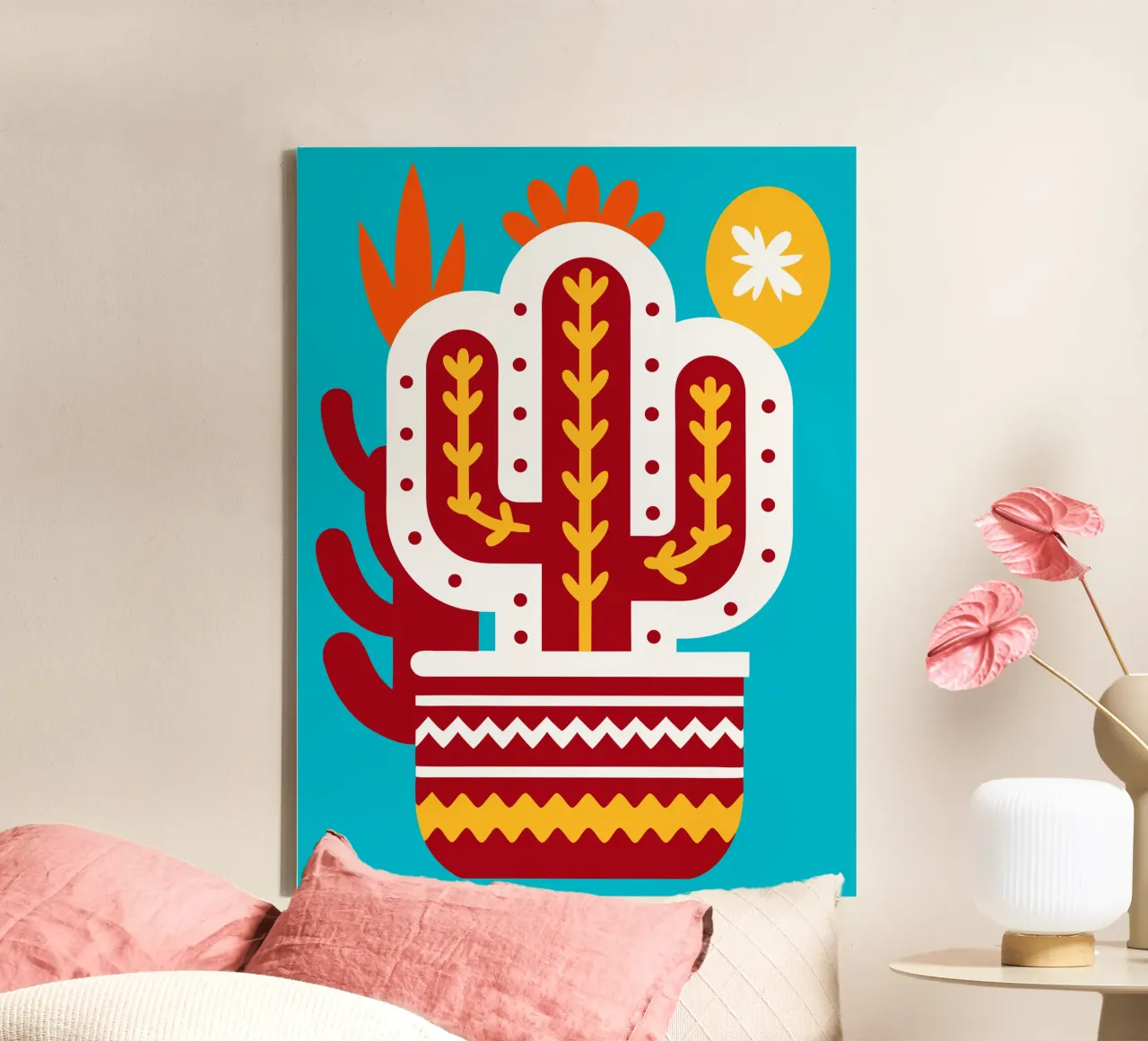 Piante di cactus tela con Cornice a cassetta da FLOWER PLACE SHOP