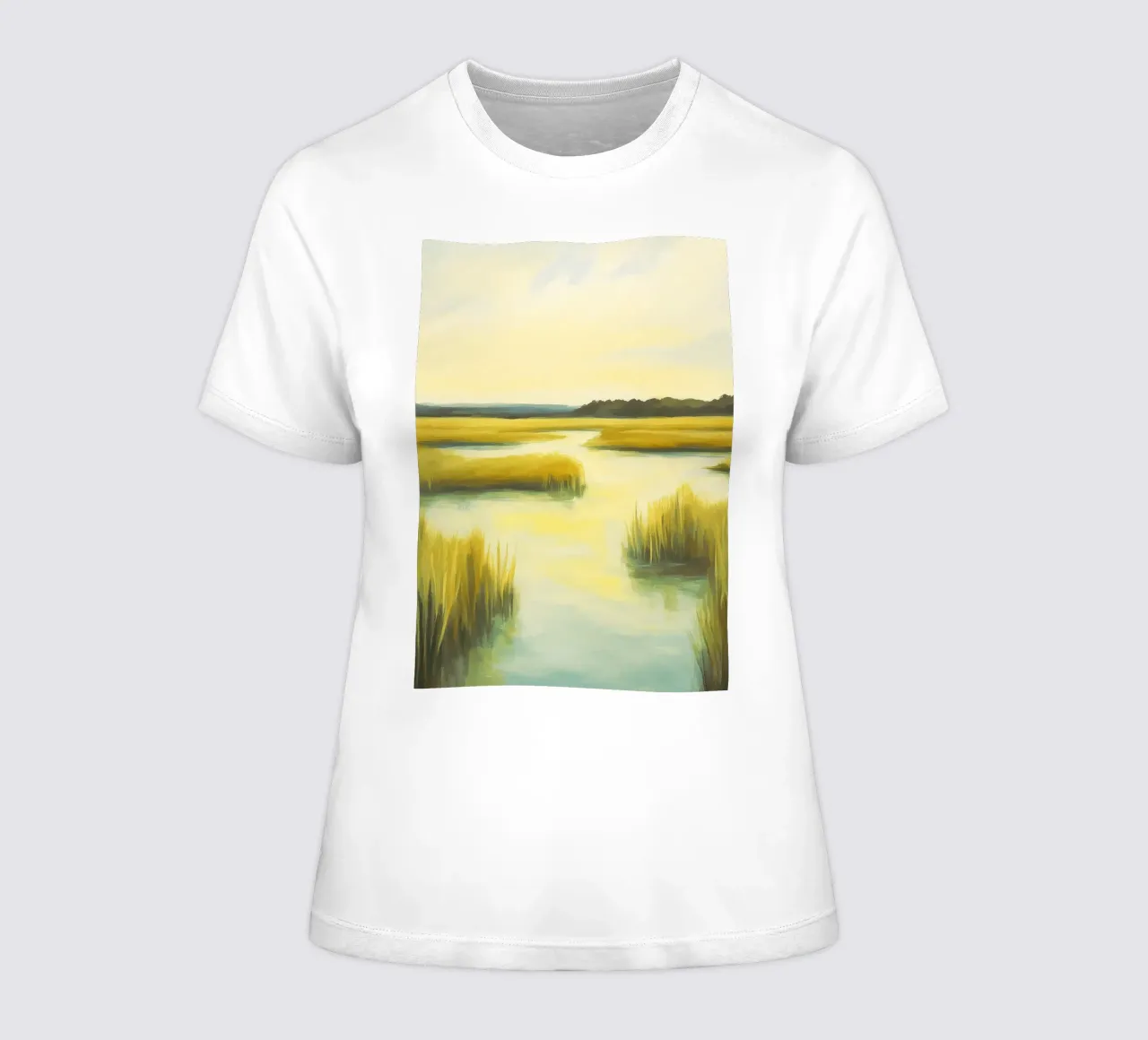 swamp abstract drawing ilustration women's fitted t-shirt by danine