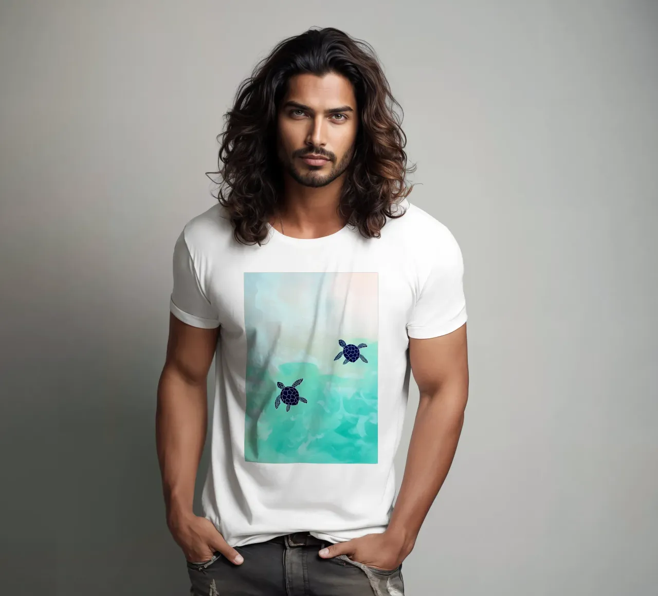 turtle abstract drawing ilustration t-shirt by danine