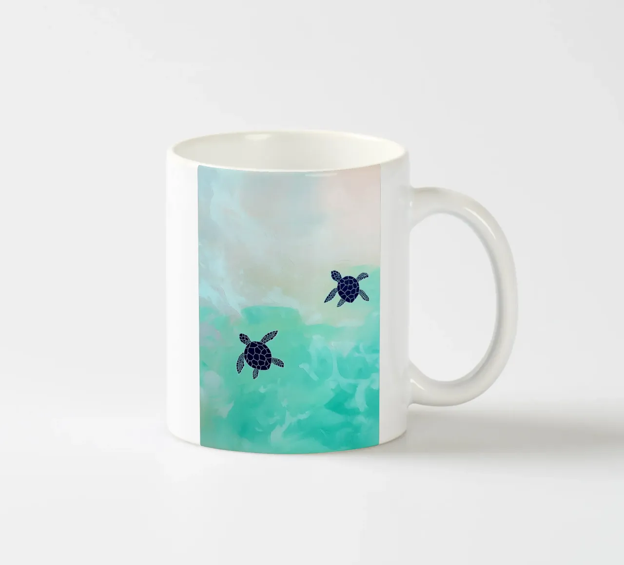 schildpad abstracte tekening ilustratie keramische mok van danine