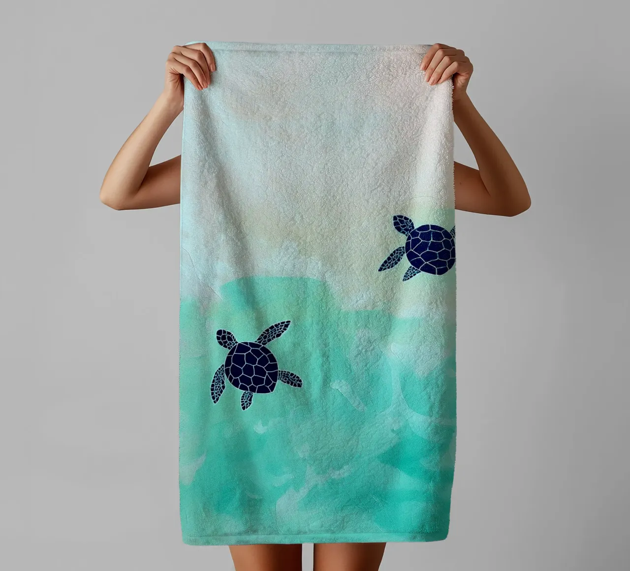 turtle abstract drawing ilustration towel by danine
