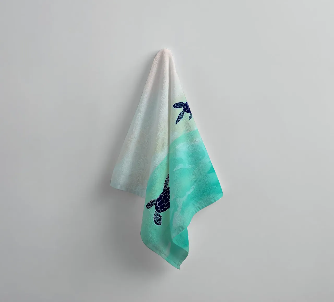 turtle abstract drawing ilustration towel by danine