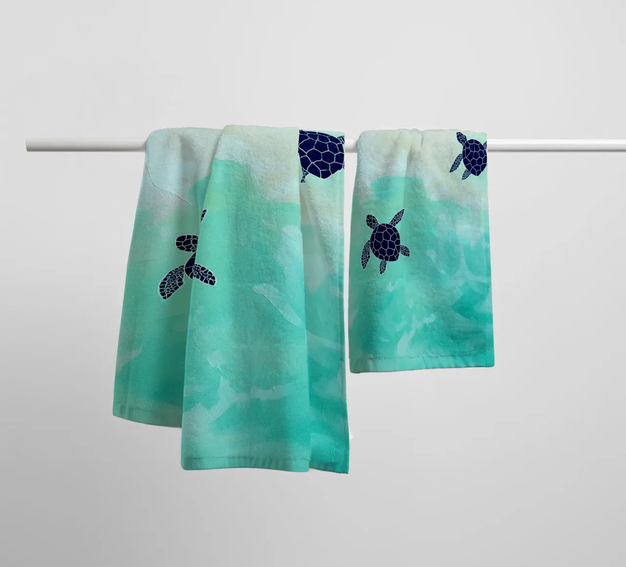 turtle abstract drawing ilustration towel by danine