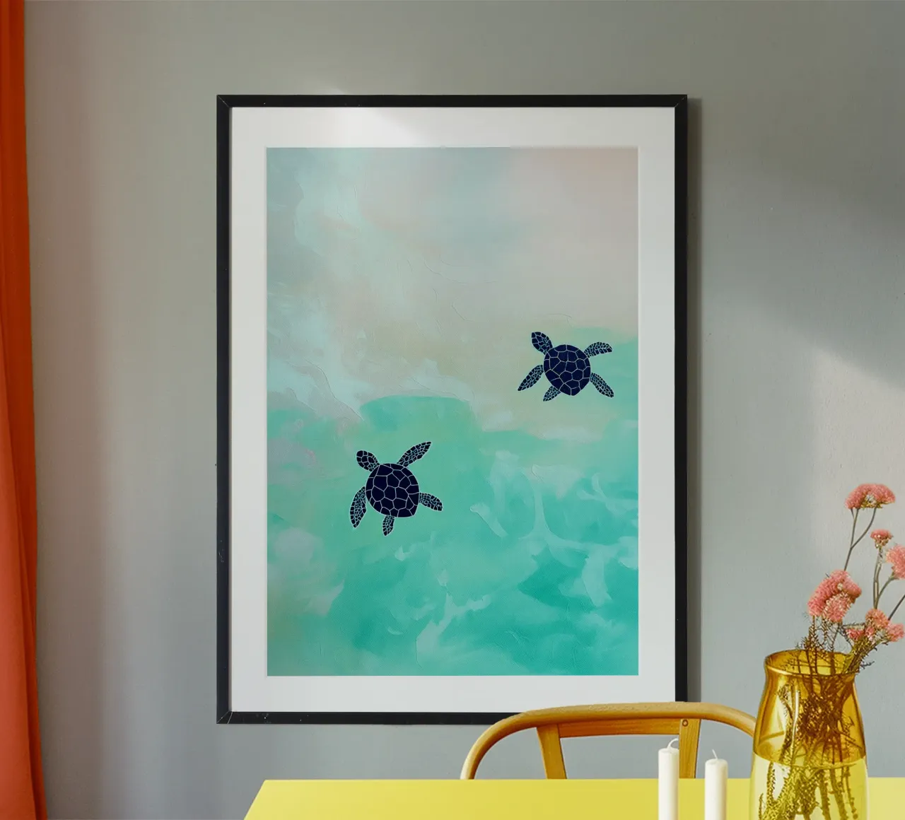 turtle abstract drawing ilustration poster by danine