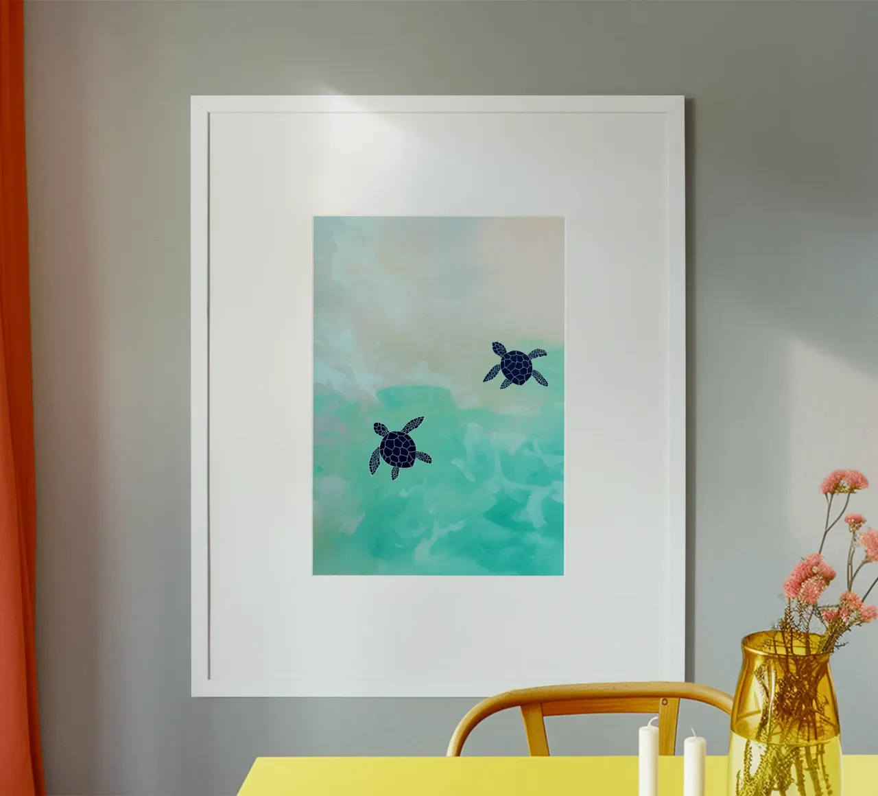 turtle abstract drawing ilustration poster by danine