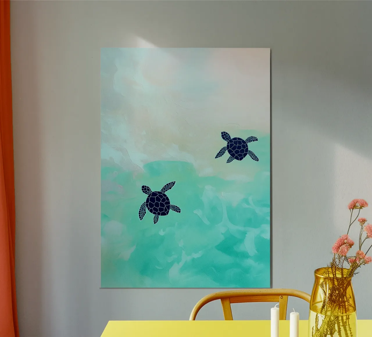 turtle abstract drawing ilustration poster by danine