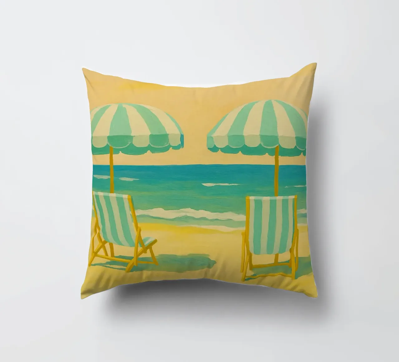 regenschirm strand zeichnung ilustration Kissen von danine