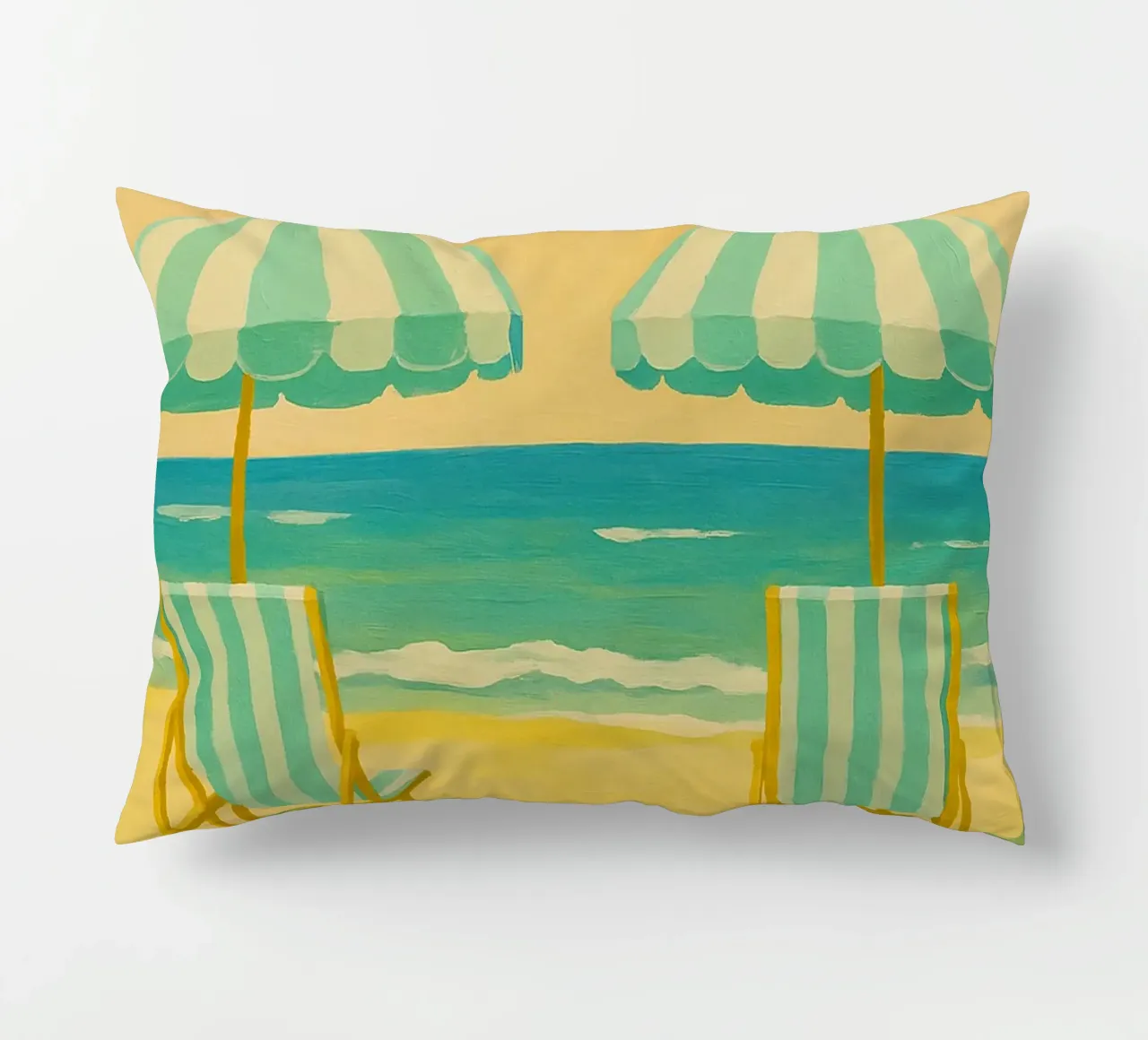 regenschirm strand zeichnung ilustration Kissen von danine