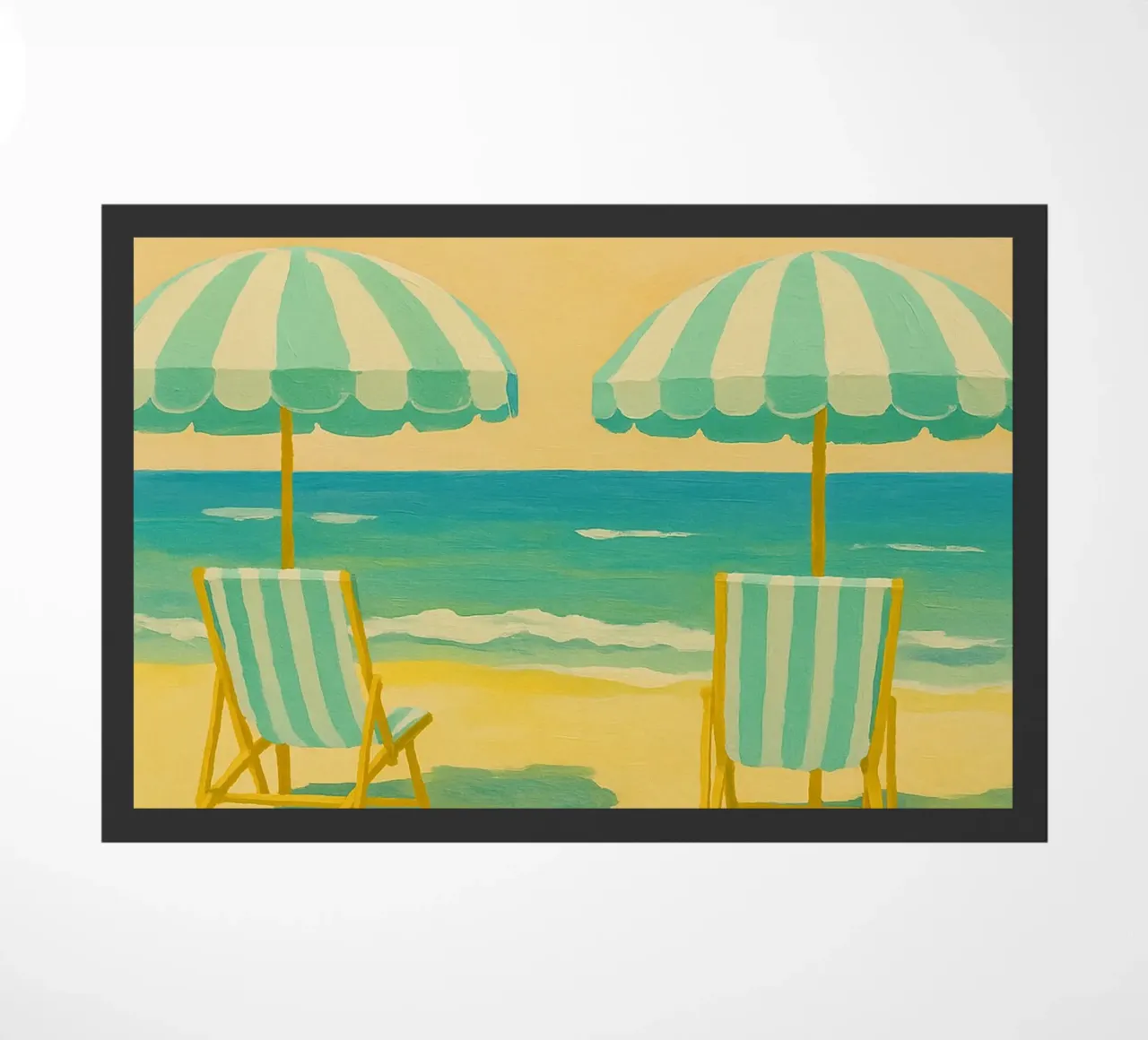 regenschirm strand zeichnung ilustration Fußmatte von danine