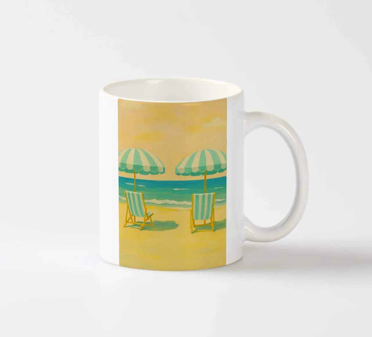 ombrellone spiaggia disegno ilustrazione tazza in ceramica da danine