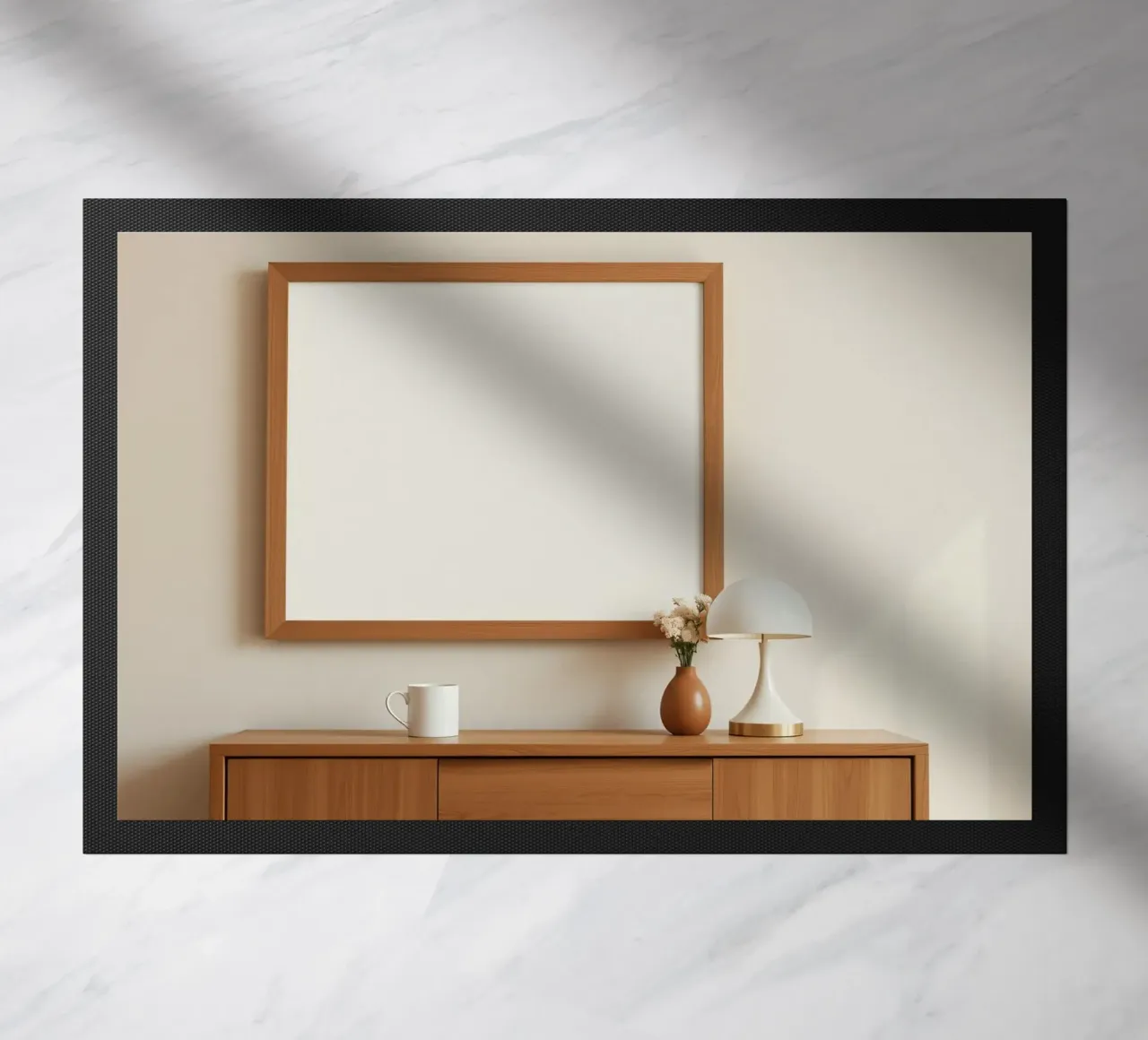 Interni moderni caratterizzati da una cornice vuota e da un arredamento minimale zerbino da DesignDoodle