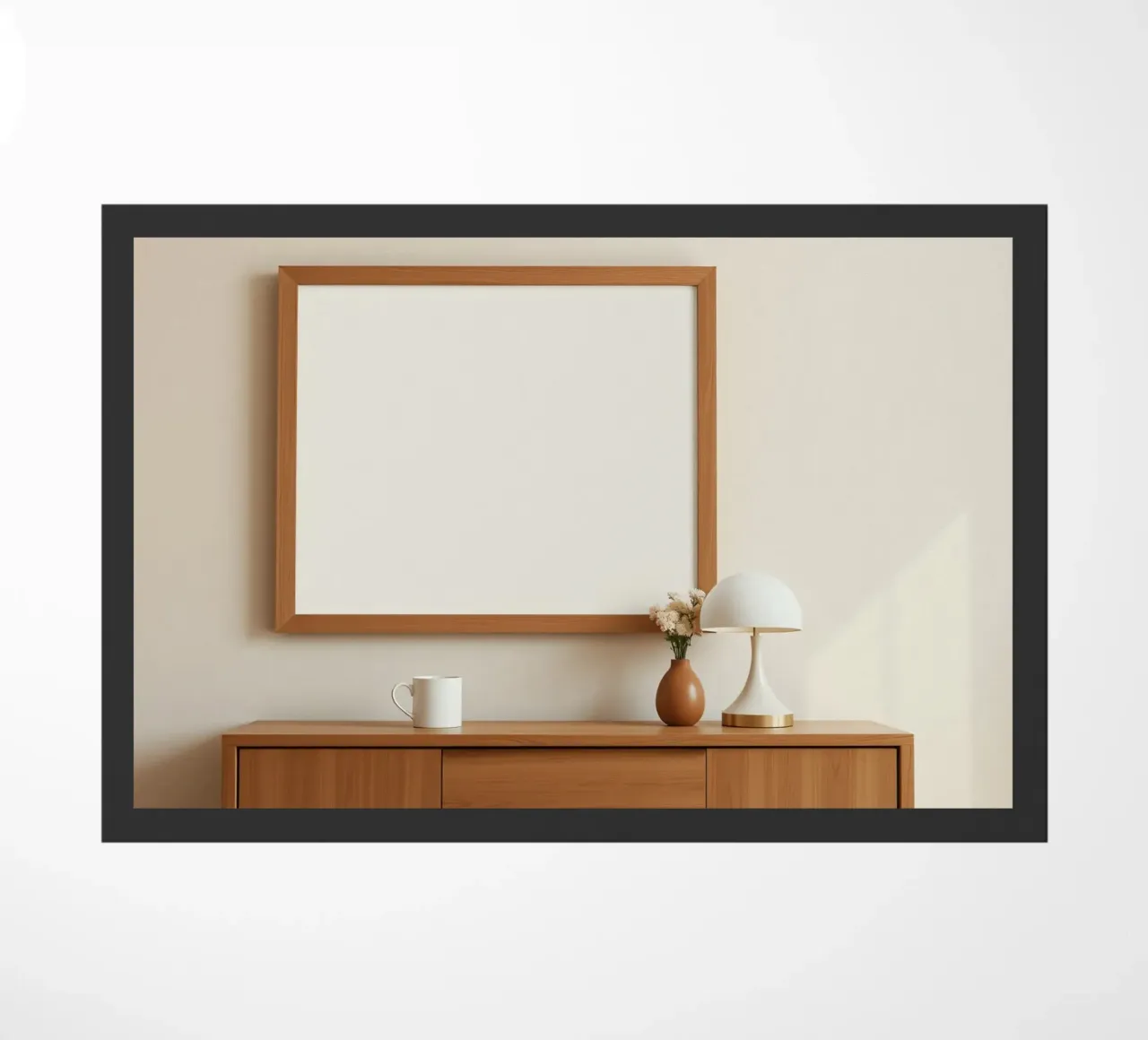 Interni moderni caratterizzati da una cornice vuota e da un arredamento minimale zerbino da DesignDoodle
