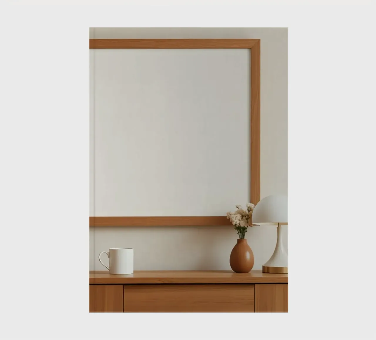 Interior moderno con un marco en blanco y una decoración minimalista cuaderno de DesignDoodle