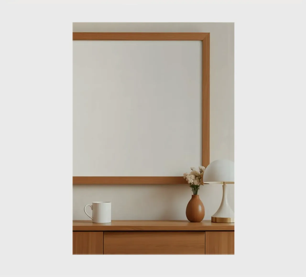 Interior moderno con un marco en blanco y una decoración minimalista cuaderno de DesignDoodle