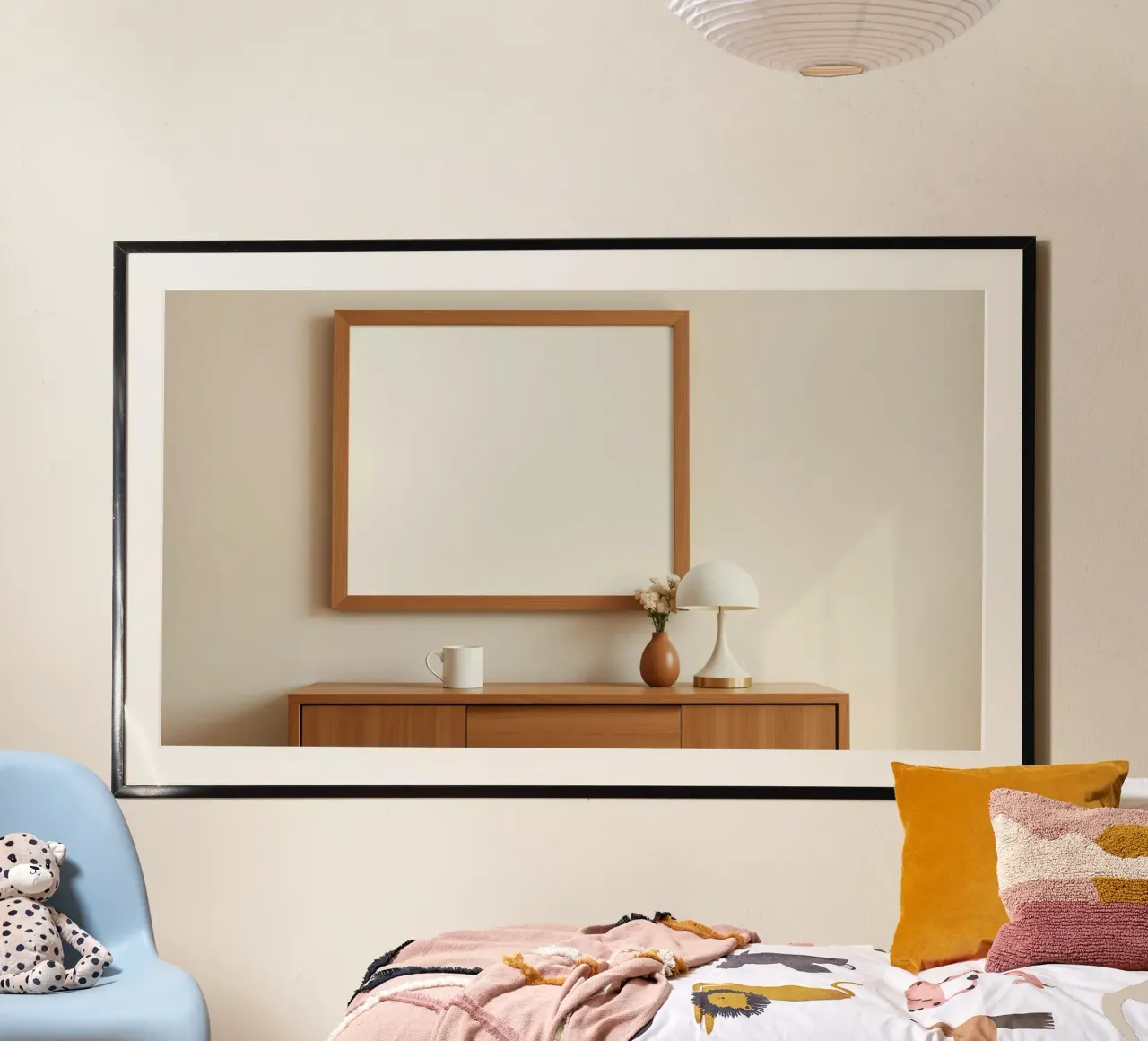 Interni moderni caratterizzati da una cornice vuota e da un arredamento minimale carta hahnemühle da DesignDoodle