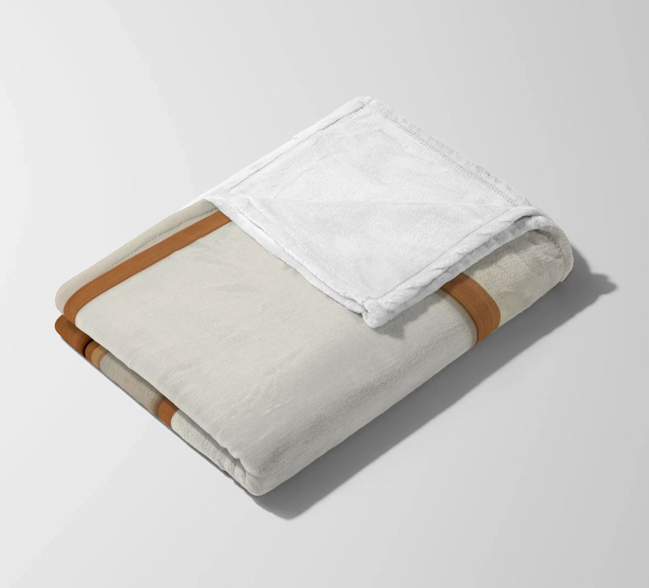 Modern interior featuring a blank frame and minimal decor fleece blanket by DesignDoodle
