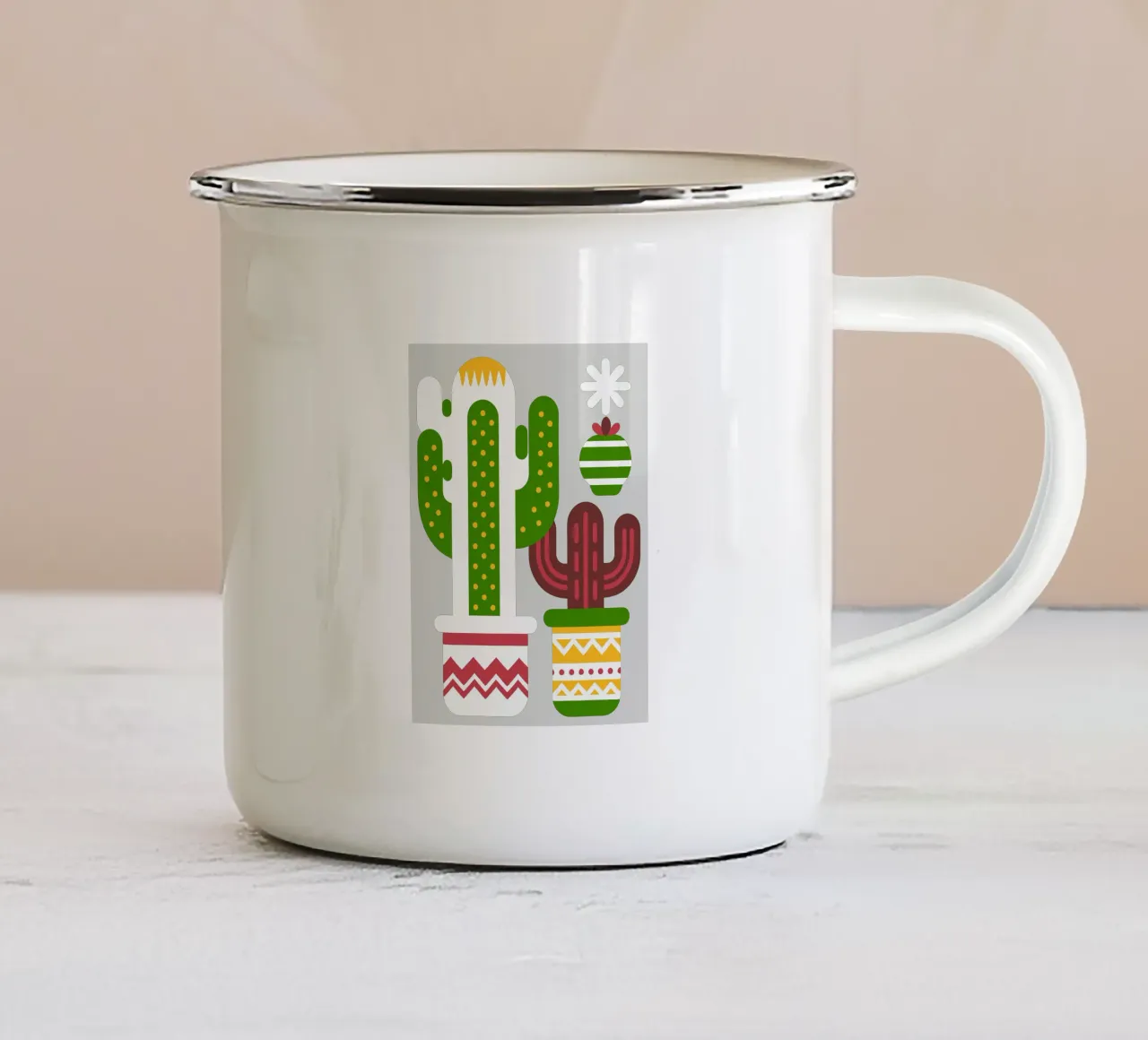 Piante di cactus tazza in smalto da FLOWER PLACE SHOP